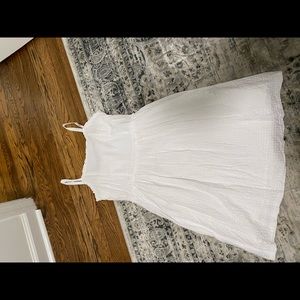 Loft white sundress checkered print